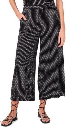 Vince Camuto Textured Stripe Crop Wide Leg Pants in Rich Black at Nordstrom Rack, Size Xx-Large