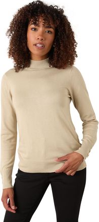 M&Co Womens Brown Button Turtle Neck Jumper - Womens