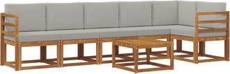 vidaXL Conjunto De Sof&aacute;s De Exterior 7 Uds. Gris Natural Y Claro Vidaxl