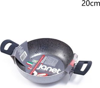 Trade Shop Trade Shop - Padella Alta Tegame Rivestimento Antiaderente 7 Strati Con 2 Manici &Oslash; 16-20-24-28-32 Cm - -20 Cm