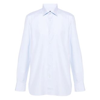 Ermenegildo Zegna Heren, Overhemden, Blauw, Maat: 4XL Katoen