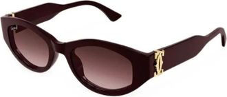 Cartier Cat Eye Zonnebril - Dames - Accessoires - Rood - Maat: 51 MM