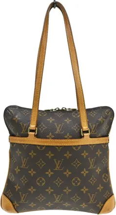 Louis Vuitton Coussin Denim Printed Monogram Embossed Lambskin Brown Canvas Handbag (Pre-Owned)