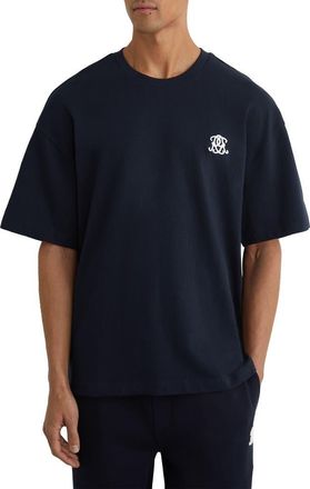 Reiss Rainer Cotton Graphic T-Shirt in Navy at Nordstrom, Size Xx-Large
