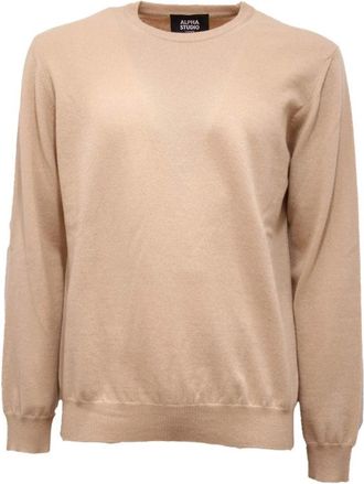 Alpha Studio Kasjmier trui in Sesamo kleur - Heren - Cashmere truien - Beige - 2XL - Kasjmier - Truien & Vesten
