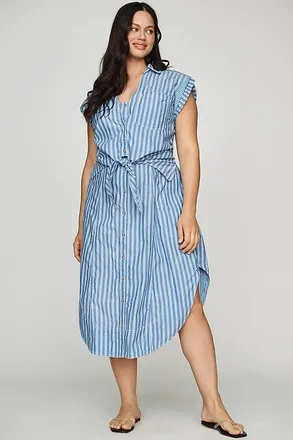 Pilcro Sleeveless Wrap Shirtdress