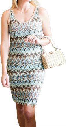 Starkx Serena Mini Dress In Blue Crochet