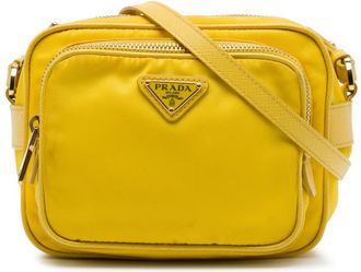Prada Pre-owned Prada Mini Saffiano Trimmed Tessuto Front Pocket Camera Bag Unisex OPN35HK6L1LT1UJV