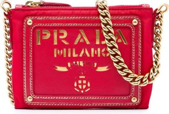 Prada Pre-owned Prada Saffiano Trimmed Tessuto Logo Chain Crossbody Ladies I6TSJU0ESEORQ6L6