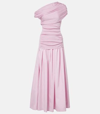 Self Portrait Asymmetric draped midi dress