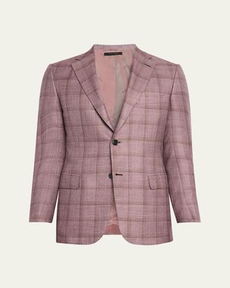 Brioni Mens Tonal Plaid Sport Coat