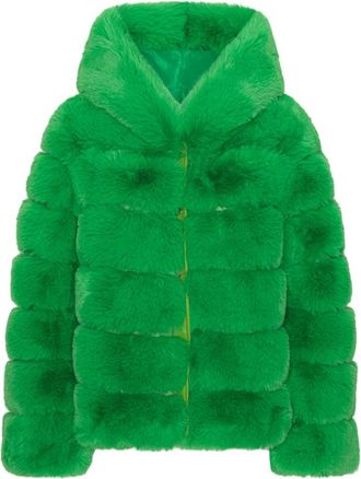Americandreams Blake Short Faux Fur Jacket - Dames - Jassen - Groen - M - Polyester - Jassen