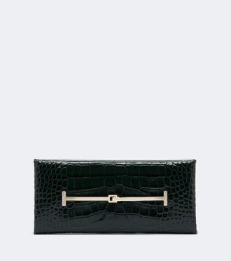 Tom Ford Arc croc-effect patent leather clutch