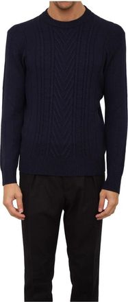 Paolo Pecora Blauw Crew Neck Shirt - Heren - Ronde hals truien - Blauw - L - Truien & Vesten