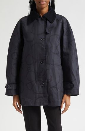 Marimekko Essee Keidas Water Resistant Floral Cotton Coat in Black at Nordstrom, Size Xx-Small
