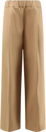 Semicouture Casual Trouser - Dames - Wijde Broeken - Beige - M - Katoen - Broeken