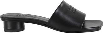 Maison Margiela Schoenen, Dames, Zwart, 38 1/2 EU, Leer, Zwarte leren sandaal met logoband
