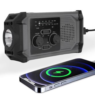 Infinite Radio Multifuncional, Impermeable, Con Manivela Y Alimentada Por Energ&iacute;a Solar (ipx4), Con Luz Led Y Radio Am/fm De Emergencia