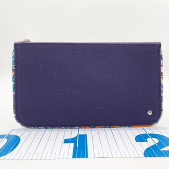 Herm&egrave;s Multi-Color Navy Felt Silk Pouch (Pre-Owned)