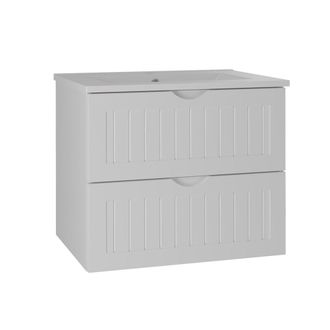 Petits Meubles Mueble lavabo individual encastrado paneles de melamina y mdf blanco