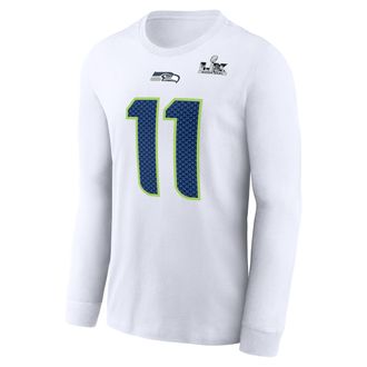 Nike Jaxon Smith-Njigba Seattle Seahawks Super Bowl LX Nike Mens NFL Long-Sleeve T-Shirt in White | NKAC10AF78-YXG