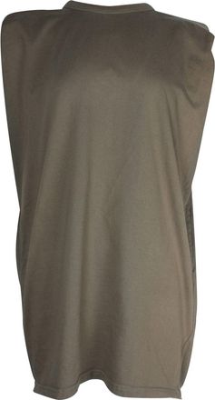 Frankie Shop Frankie Shop Tina Padded Shoulder Muscle Shirt Mini Dress in Olive Green Cotton