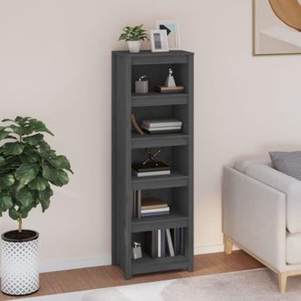 vidaXL Estanter&iacute;a Madera Maciza De Pino Gris 50x35x154 Cm Vidaxl