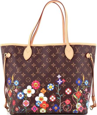 Louis Vuitton x Takashi Murakami Neverfull NM Flowers Monogram Canvas MM tote bag - Marrone