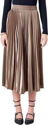 endless rose Sunburst Pleated Skirt in Mocha at Nordstrom, Size X-Small