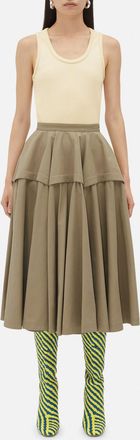 Bottega Veneta Beige Wide Midi Skirt