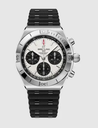 Breitling Chronomat Chronograph Automatic Chronometer Silver Dial Mens Watch AB0158101A1S1