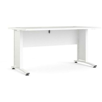 Dmora Escritorio Ascorbato, Estructura En Madera Noble, 80x150x74,5h Cm Blanco