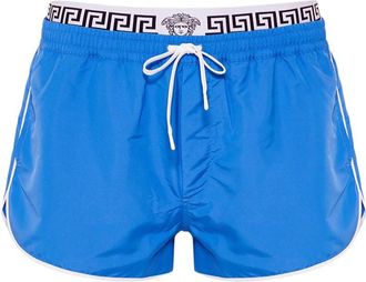 Versace Blue Logo Band Swim Shorts