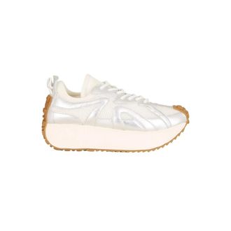 INUIKII Metallic Runner met Futuristische Platform - Dames - Sneakers - Grijs - 40 EU - Schoenen