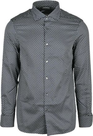 Emporio Armani overhemd - Heren - Casual Overhemden - Grijs - M - Katoen - Overhemden
