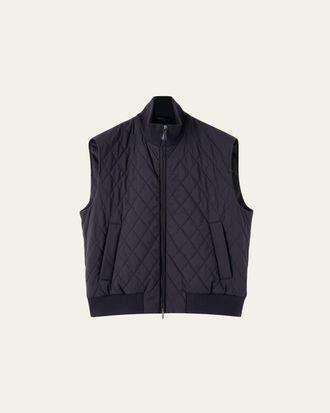 Loro Piana Mens Nylon Quilted Full-Zip Vest