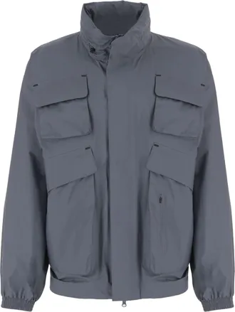 Save The Duck Anthracite Blue Nylon Jacket with Multi-Pocket Design