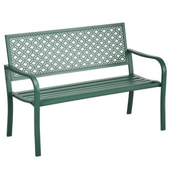 OEM Panchina Da Giardino, Portata 280 Kg, Verde Scuro, 127x63x83 Cm, Resistente Alle Intemperie E Stabile, Ideale Per Terrazzo E Giardino. Disponibile In 