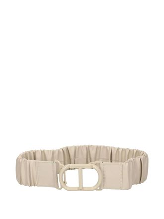 Twin-Set pleated buckle belt - women - Polyurethane - M - Neutrals