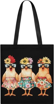 Generic Three French Hens Tote Bag for Women Men Shoulder Bags Purses Pouch Handbags