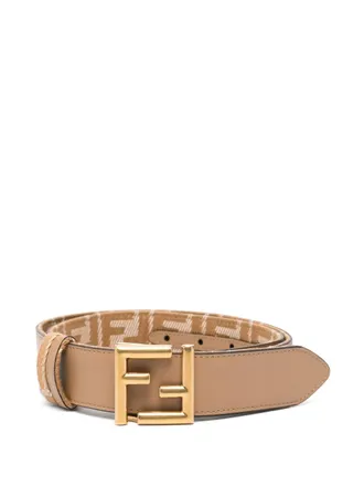 Fendi FF-buckle belt - women - Calf Leather - 90 - Brown