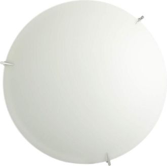 Onli Onli - 1005/PLG-Plafoniera in Vetro Bianco Satinato con Ganci cromati, Diametro 50 cm