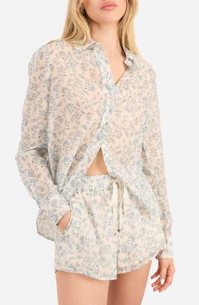 Cami NYC Rafella Floral Cotton & Silk Button-Up Shirt in Coastal Paisley at Nordstrom, Size Xx-Small