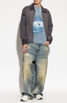 Misbhv T-shirt With A Vintage Effect, Mens, Blue