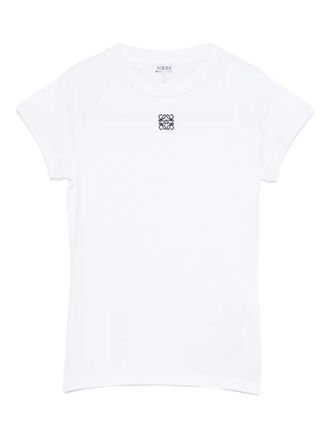 Loewe logo-embroidered T-shirt - women - Cotton/Viscose/Elastane - M - White