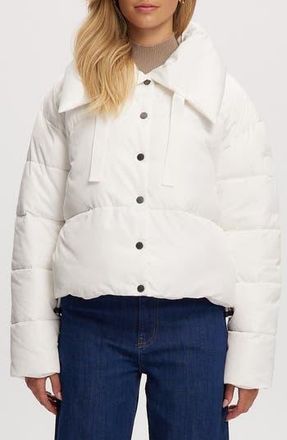 Noize Crop Puffer Jacket in White at Nordstrom Rack, Size Medium