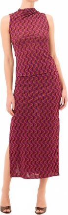 Misa Aisha Midi Skirt In Geo Sixty Mesh