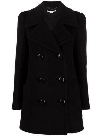 Stella McCartney double-breasted wool coat - women - Wool/Viscose/Cotton - 34 - Black
