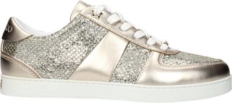 Jimmy Choo London Gold Leather Womens Sneakers