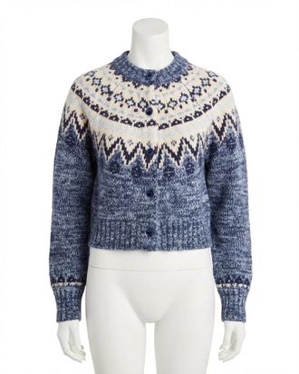 Z Supply North Sea Fairisle Cardigan In Blue Velvet